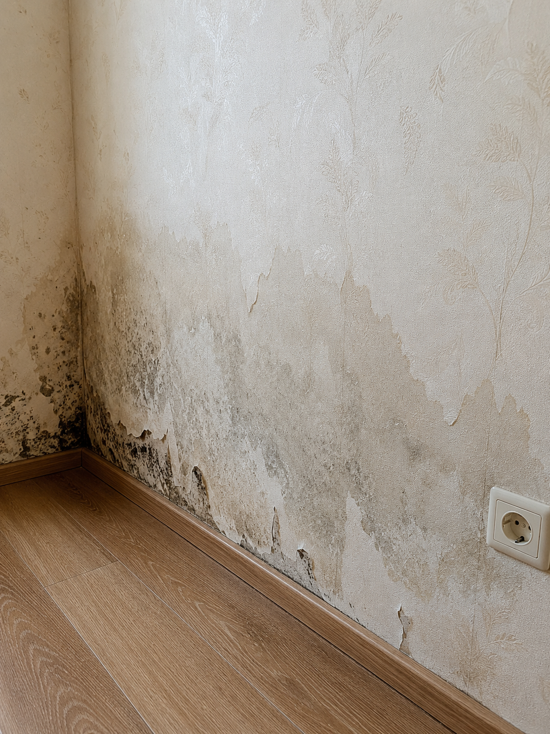 Salzausblühungen an einer Kellerwand